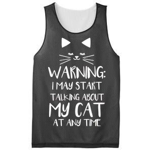 Warning I May Start Talking About My Cat Mesh Reversible Basketball Jersey Tank