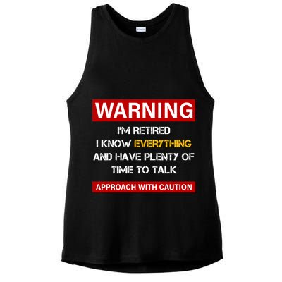 Warning Im Retired Approach With Caution Ladies PosiCharge Tri-Blend Wicking Tank