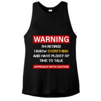 Warning Im Retired Approach With Caution Ladies PosiCharge Tri-Blend Wicking Tank