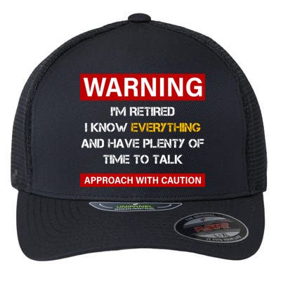 Warning Im Retired Approach With Caution Flexfit Unipanel Trucker Cap