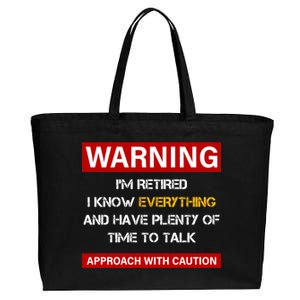 Warning Im Retired Approach With Caution Cotton Canvas Jumbo Tote