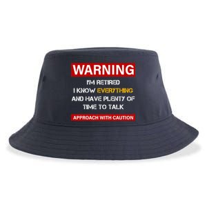 Warning Im Retired Approach With Caution Sustainable Bucket Hat