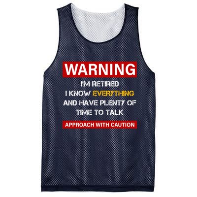 Warning Im Retired Approach With Caution Mesh Reversible Basketball Jersey Tank