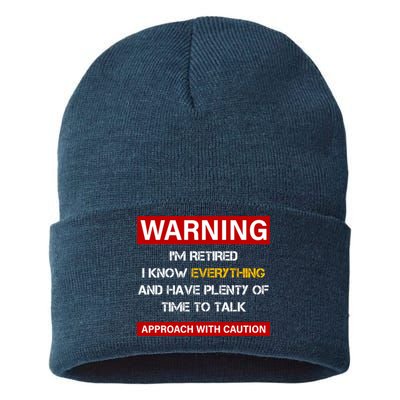 Warning Im Retired Approach With Caution Sustainable Knit Beanie
