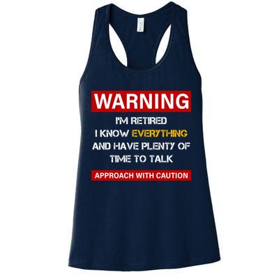 Warning Im Retired Approach With Caution Womens Tank Top