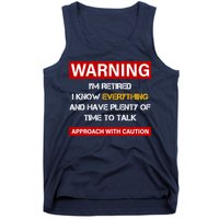 Warning Im Retired Approach With Caution Tank Top