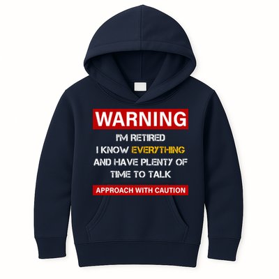 Warning Im Retired Approach With Caution Kids Hoodie