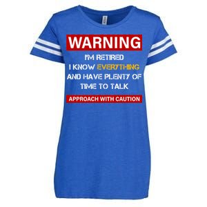 Warning Im Retired Approach With Caution Enza Ladies Jersey Football T-Shirt