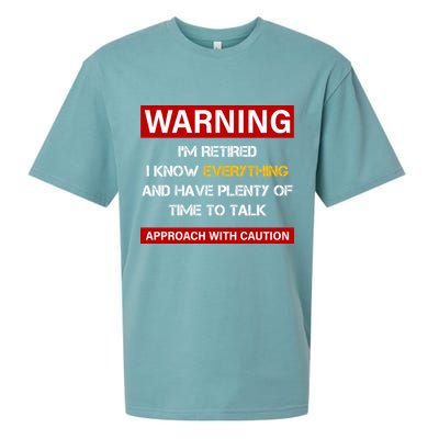 Warning Im Retired Approach With Caution Sueded Cloud Jersey T-Shirt