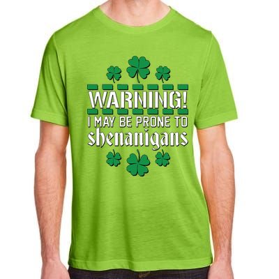 Warning! May Be Prone to Shenanigans Irish Clovers Adult ChromaSoft Performance T-Shirt