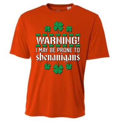 Warning! May Be Prone to Shenanigans Irish Clovers Cooling Performance Crew T-Shirt