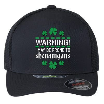 Warning! May Be Prone to Shenanigans Irish Clovers Flexfit Unipanel Trucker Cap