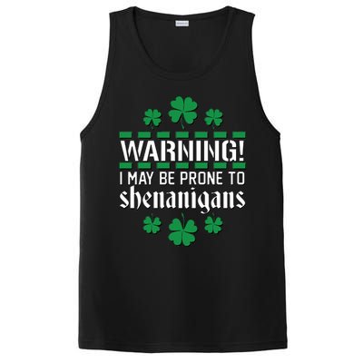 Warning! May Be Prone to Shenanigans Irish Clovers PosiCharge Competitor Tank