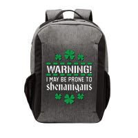 Warning! May Be Prone to Shenanigans Irish Clovers Vector Backpack