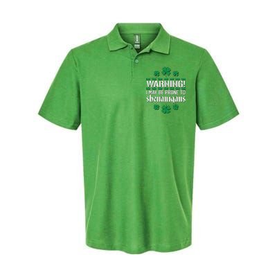 Warning! May Be Prone to Shenanigans Irish Clovers Softstyle Adult Sport Polo