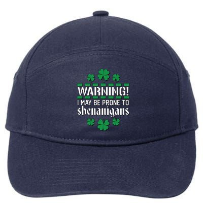 Warning! May Be Prone to Shenanigans Irish Clovers 7-Panel Snapback Hat