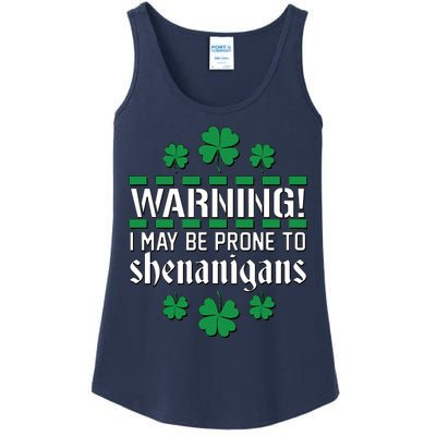 Warning! May Be Prone to Shenanigans Irish Clovers Ladies Essential Tank