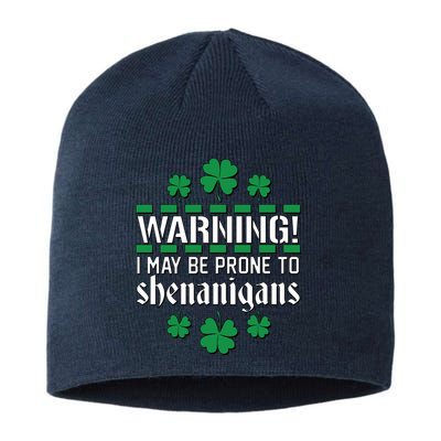 Warning! May Be Prone to Shenanigans Irish Clovers Sustainable Beanie