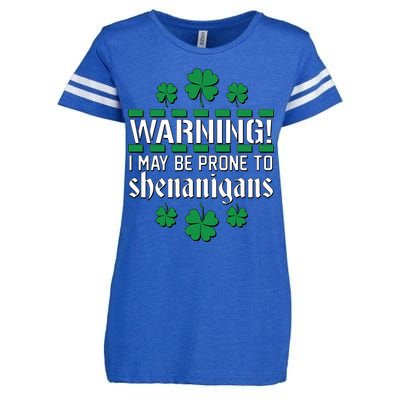 Warning! May Be Prone to Shenanigans Irish Clovers Enza Ladies Jersey Football T-Shirt