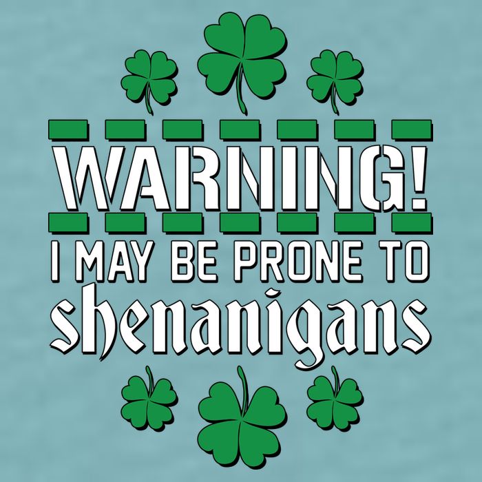 Warning! May Be Prone to Shenanigans Irish Clovers Sueded Cloud Jersey T-Shirt
