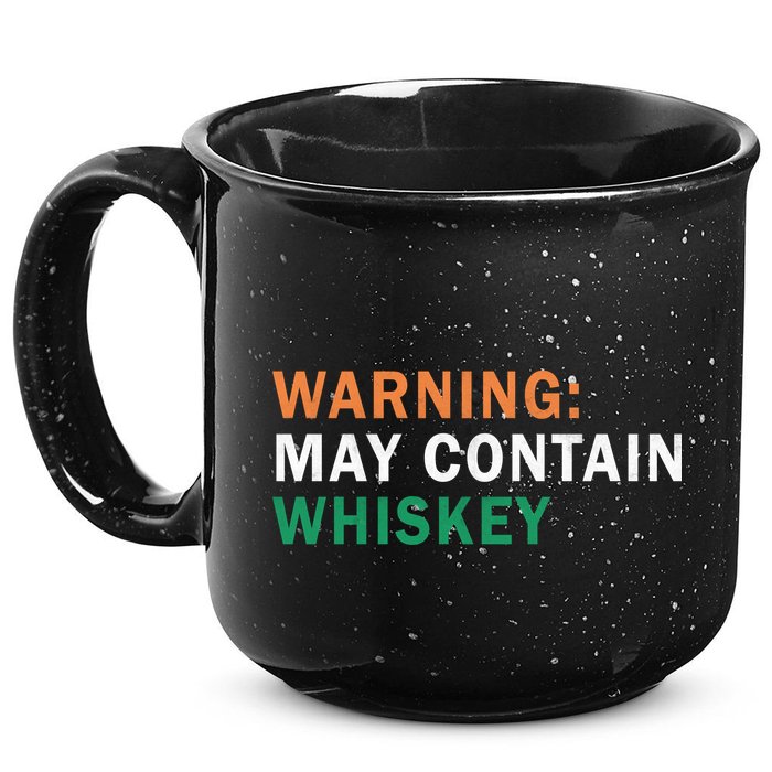 Warning May Contain Whiskey 15oz Campfire Ceramic Mug