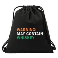 Warning May Contain Whiskey Drawstring Bag