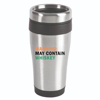 Warning May Contain Whiskey 16oz Travel Tumbler