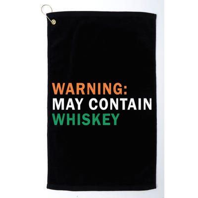 Warning May Contain Whiskey Golf Towel