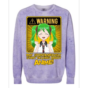 Warning May Spontaneously Start Talking About Anime Colorblast Crewneck Sweatshirt