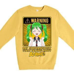 Warning May Spontaneously Start Talking About Anime Premium Crewneck Sweatshirt