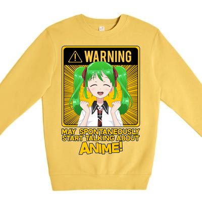 Warning May Spontaneously Start Talking About Anime Premium Crewneck Sweatshirt