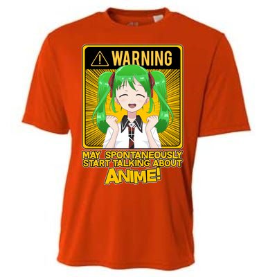 Warning May Spontaneously Start Talking About Anime Cooling Performance Crew T-Shirt