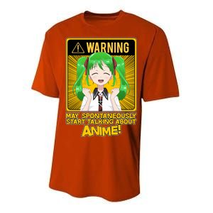 Warning May Spontaneously Start Talking About Anime Performance Sprint T-Shirt