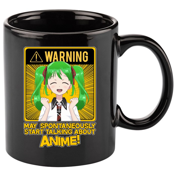 Warning May Spontaneously Start Talking About Anime 11oz C Handle Ceramic Mug