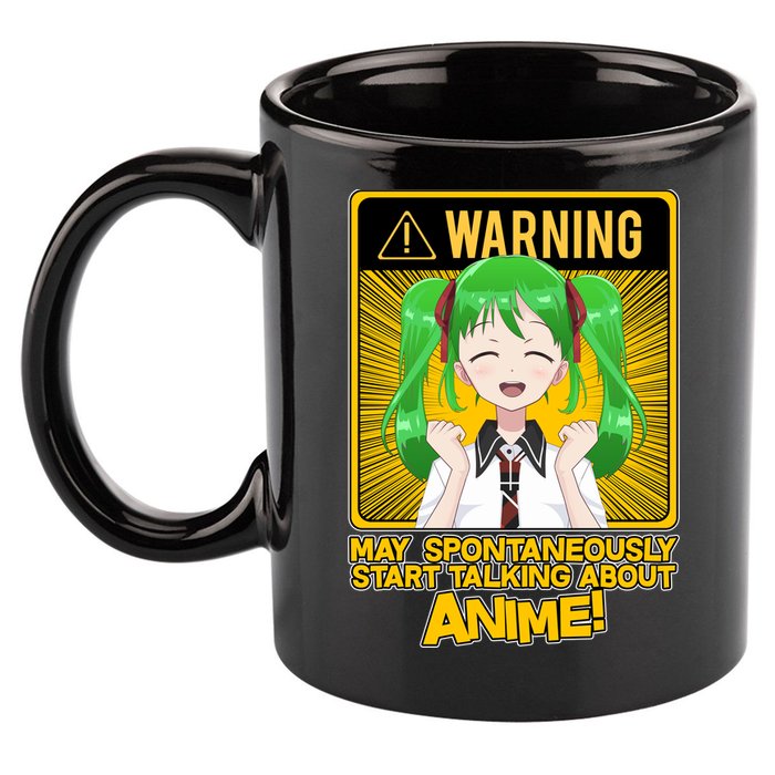 Warning May Spontaneously Start Talking About Anime 11oz C Handle Ceramic Mug