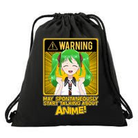 Warning May Spontaneously Start Talking About Anime Drawstring Bag
