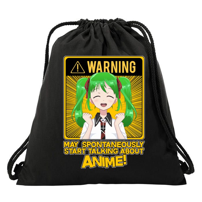 Warning May Spontaneously Start Talking About Anime Drawstring Bag