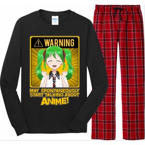 Warning May Spontaneously Start Talking About Anime Long Sleeve Pajama Set