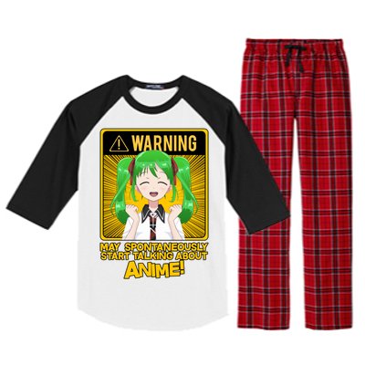 Warning May Spontaneously Start Talking About Anime Raglan Sleeve Pajama Set