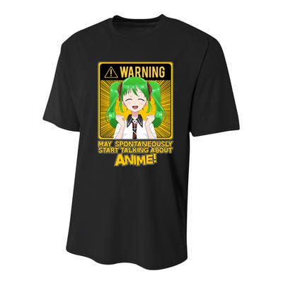Warning May Spontaneously Start Talking About Anime Youth Performance Sprint T-Shirt