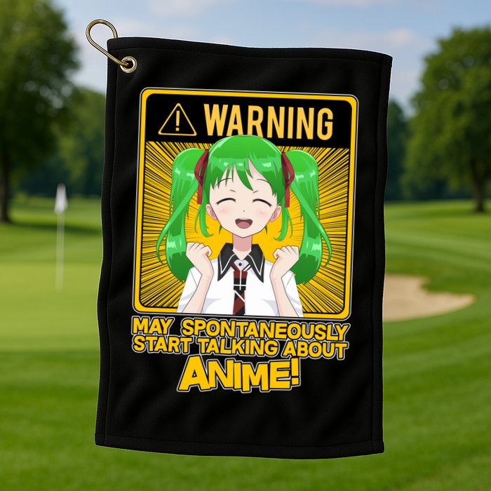 Warning May Spontaneously Start Talking About Anime Golf Towel