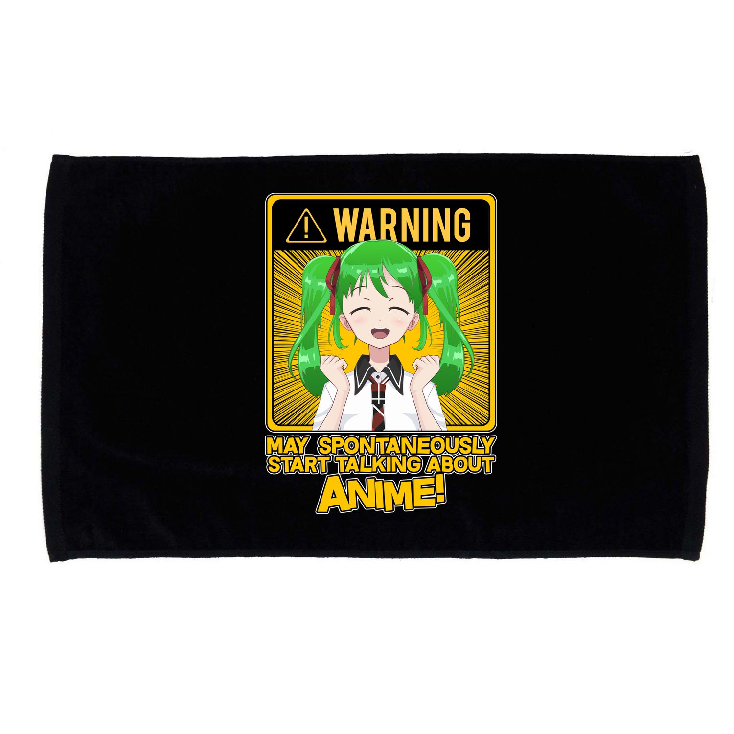 Warning May Spontaneously Start Talking About Anime Microfiber Hand Towel
