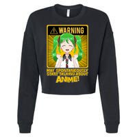 Warning May Spontaneously Start Talking About Anime Cropped Pullover Crew