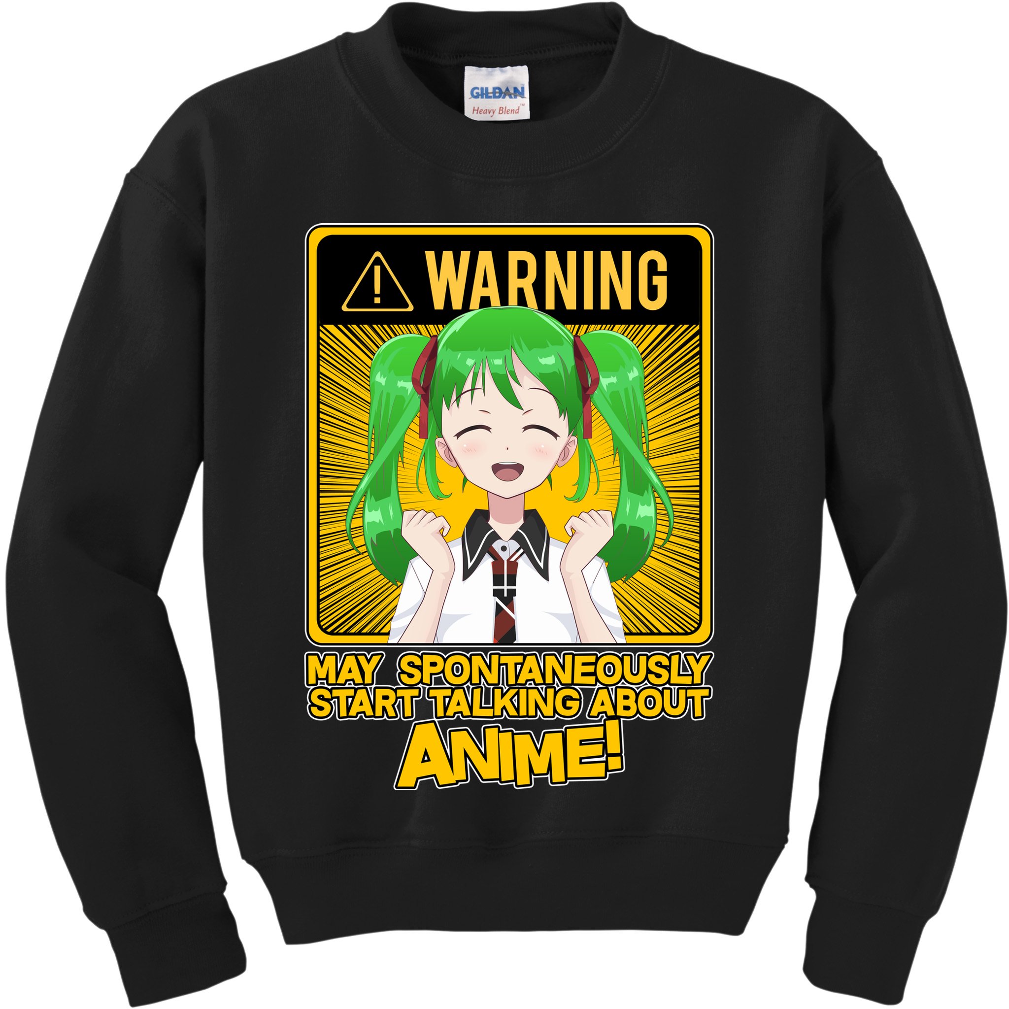 Warning May Spontaneously Start Talking About Anime Kids Sweatshirt