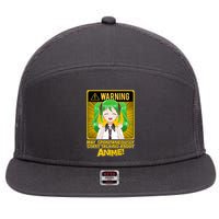 Warning May Spontaneously Start Talking About Anime 7 Panel Mesh Trucker Snapback Hat