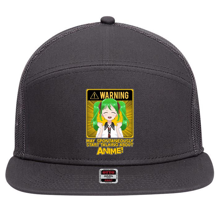 Warning May Spontaneously Start Talking About Anime 7 Panel Mesh Trucker Snapback Hat