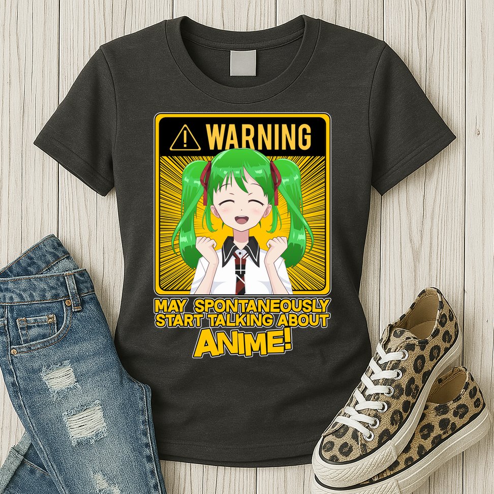 Warning May Spontaneously Start Talking About Anime Womens T-Shirt