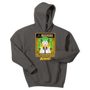 Warning May Spontaneously Start Talking About Anime Kids Hoodie