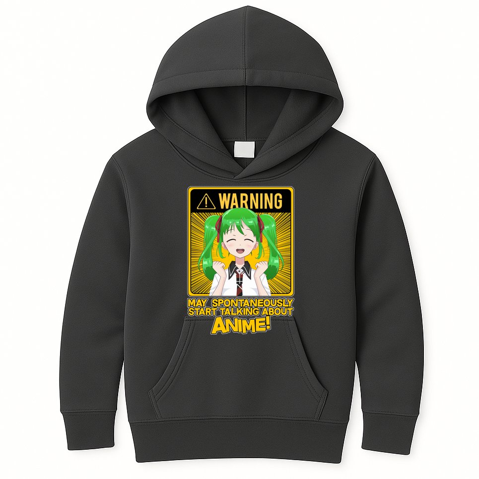 Warning May Spontaneously Start Talking About Anime Kids Hoodie
