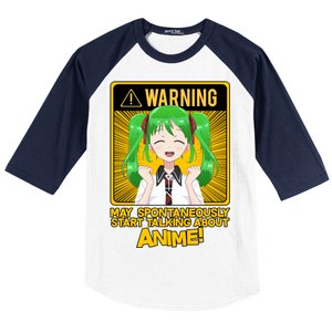 Warning May Spontaneously Start Talking About Anime Baseball Sleeve Shirt